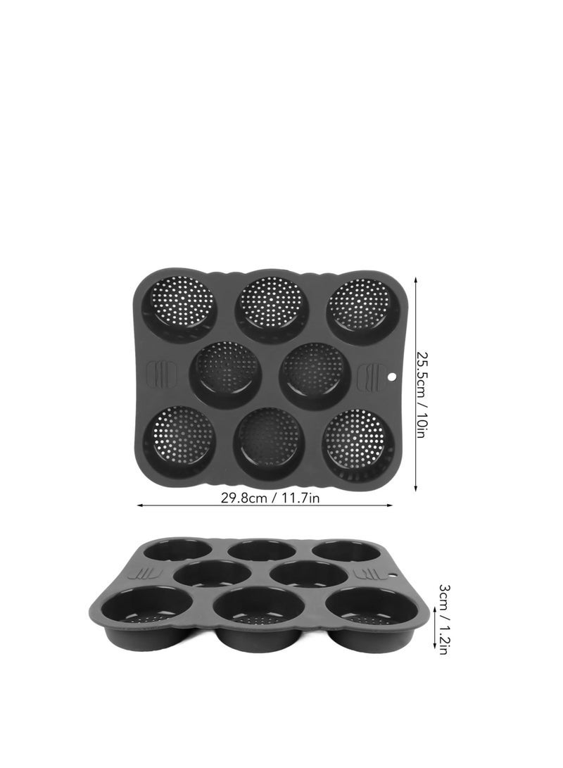 Hamburger Bun Pan, 11.7x10.0x1.2 inch Pan Baking Silicone Mold, 8 Cavity Cup Big Non-Stick for Gluten Buns Homemade - Image 4